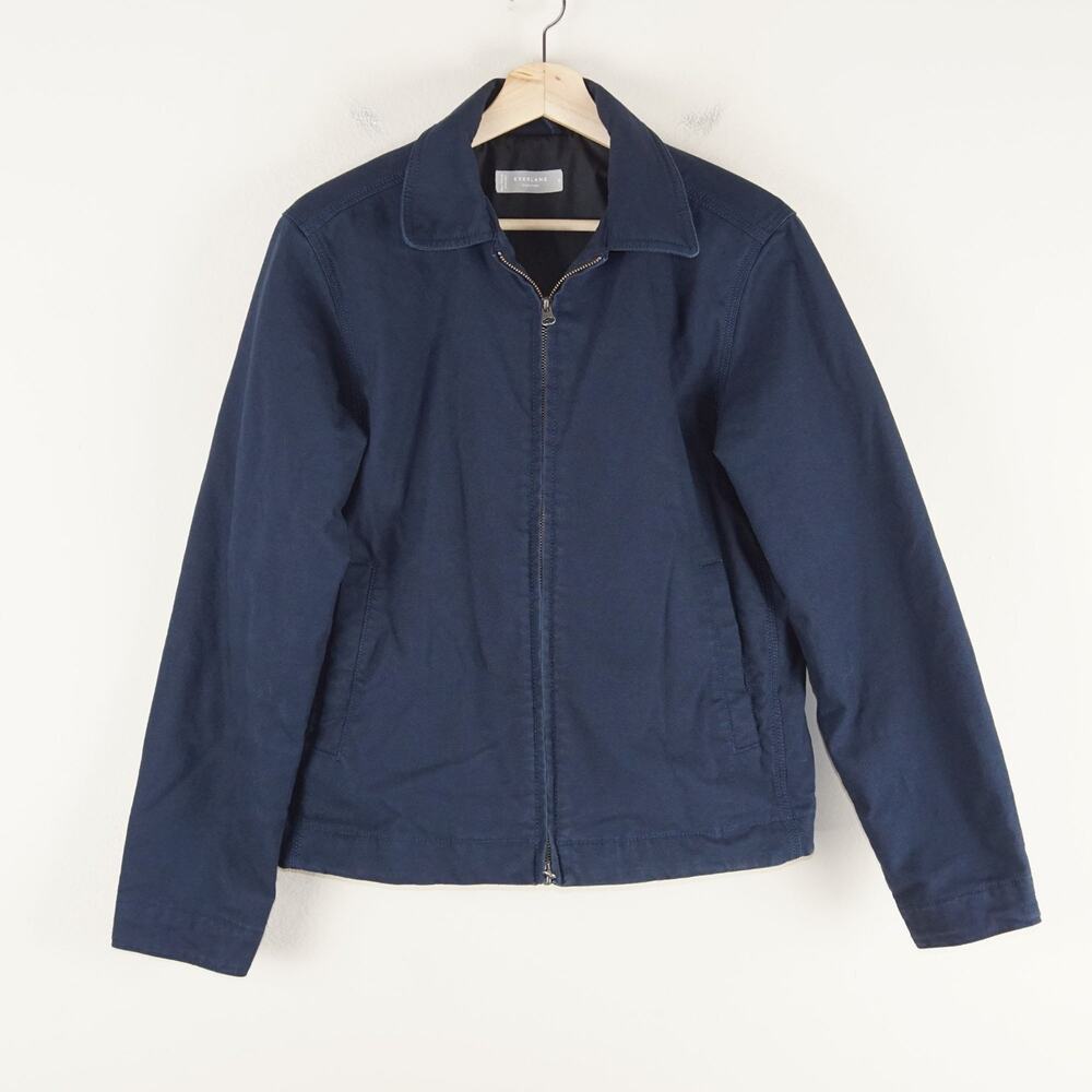 Everlane The Filled Primaloft Canvas Navy Blue Full Zip Jacket Mens Sz S